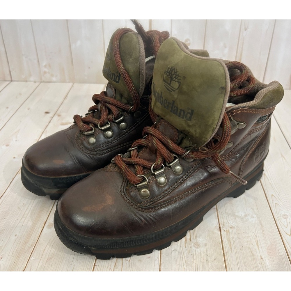 Timberland Euro Hiker Boots Womens Size 7 Brown Leather Brown 95310 Hiking Trail